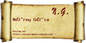 Nérey Géza névjegykártya