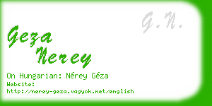 geza nerey business card