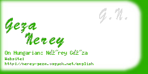 geza nerey business card